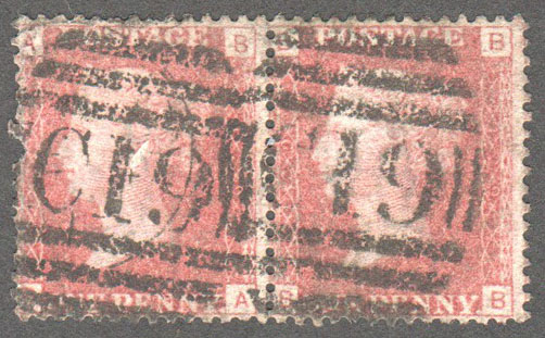 Great Britain Scott 33 Used Plate 129 - BA-BB - Click Image to Close